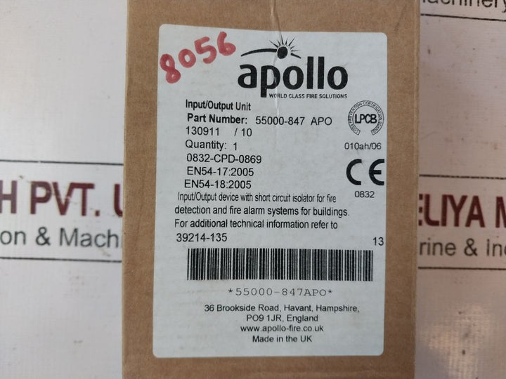 Apollo 55000-847 Apo Input/Output Unit With Isolator 17-28V Dc 0832-cpd-0869