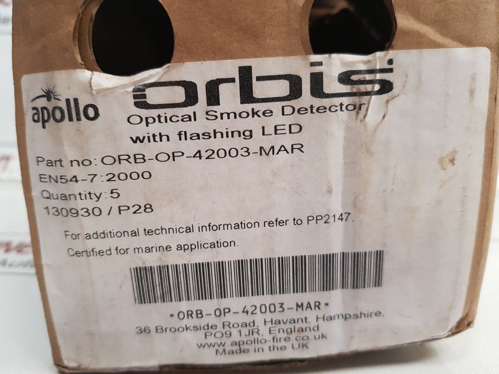 Apollo Orbis Orb-op-42003-mar Optical Smoke Detector Base