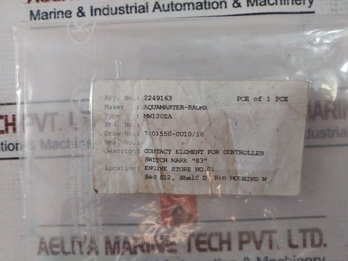 Aquamaster-rauma 2249163 Contact Element For Controller Switch Mark S3 Mw120Ea