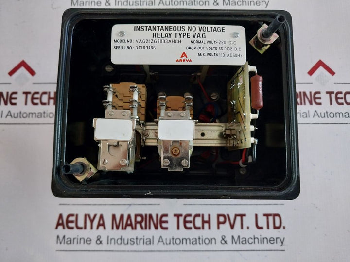 Areva Vag21Zg8003Ahch Instantaneous No Voltage Relay 110 Ac 50Hz