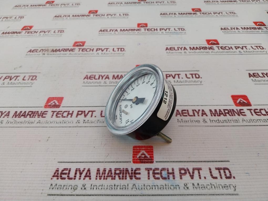 Ashcroft 25W1001Th 02B Xuc 15 Panel Mount Pressure Gauge 