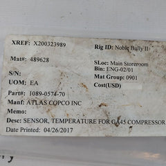 Atlas Copco 1089-0574-70 Temperature Sensor