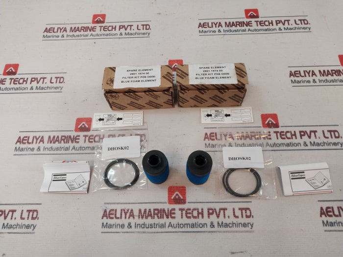 Lot of 2x Atlas Copco 2901 1974 00 Blue Foam Filter Element DHOSK02 Kit