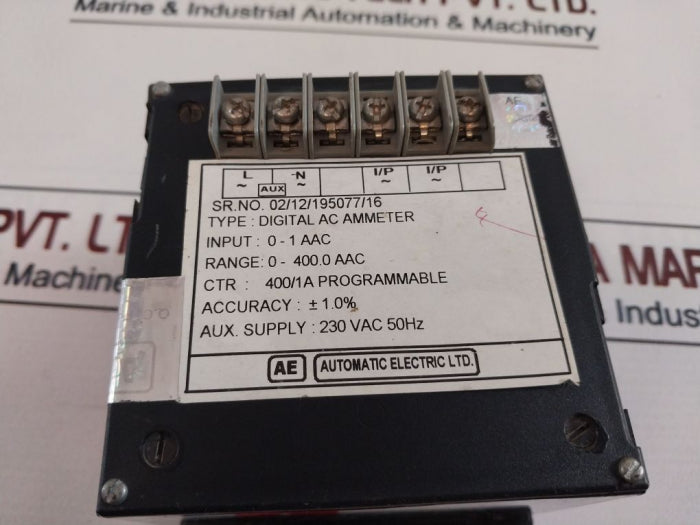 Automatic Electric 0-1 Aac Digital Ac Ammeter 0-400.0 Aac