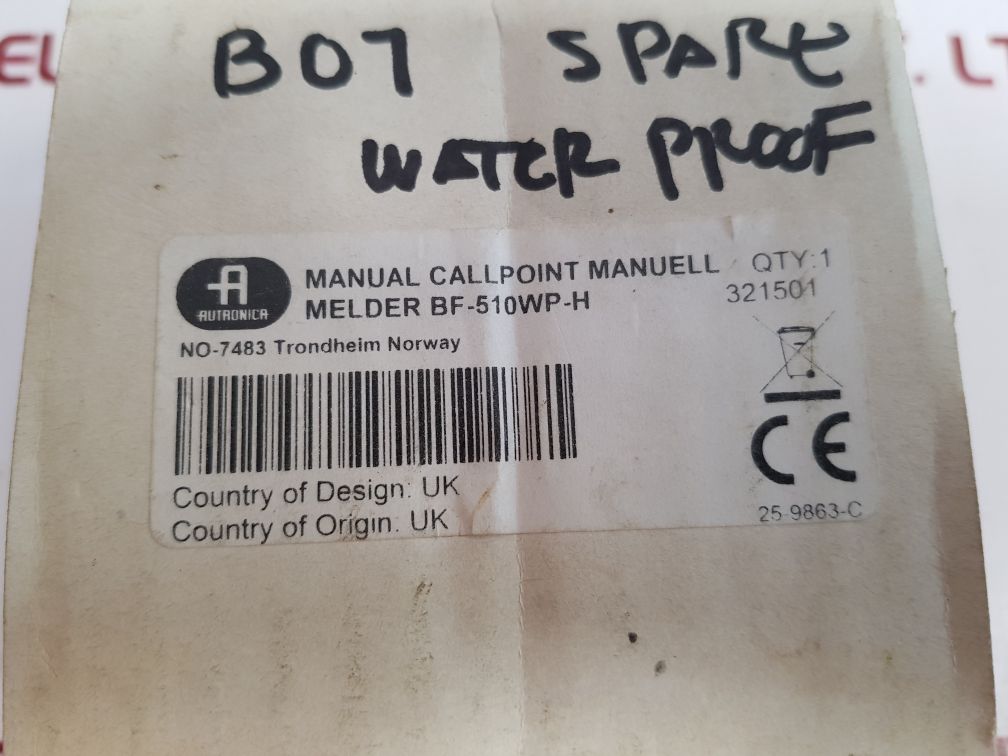 Autronica Melder Bf-510Wp-h Manual Callpoint