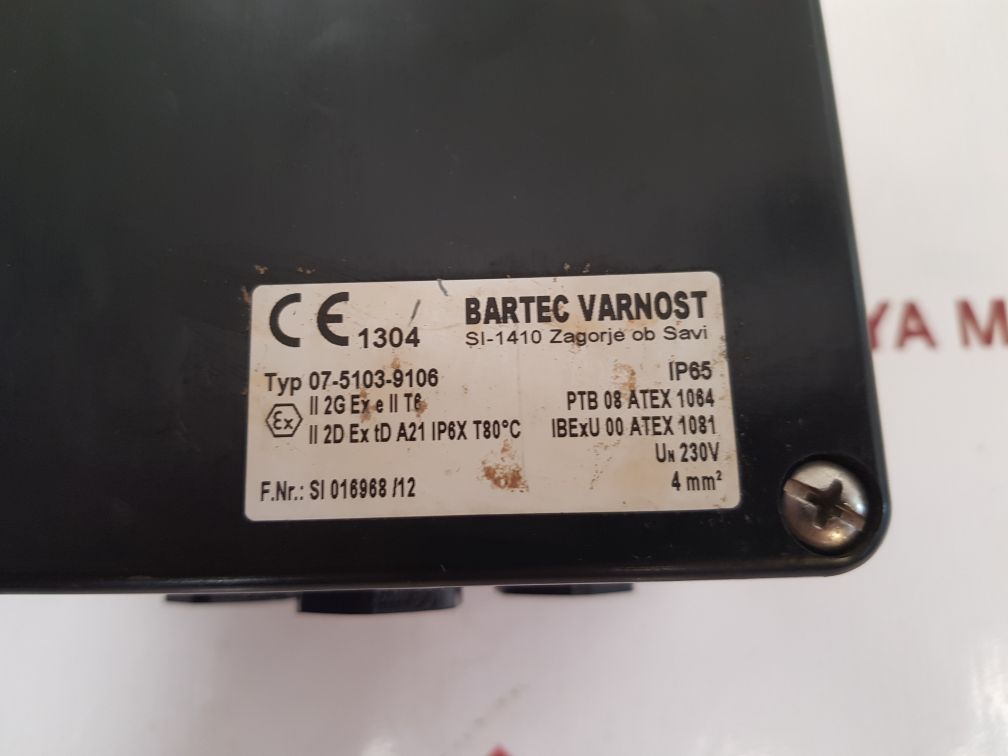Bartec 07-5103-9106 Junction Box