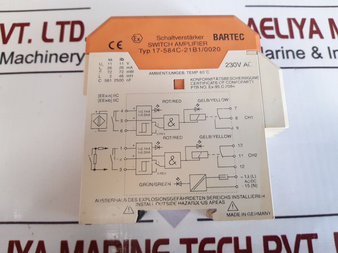 Bartec 17-584C-21B1/0020 Switch Amplifier 230V Ac