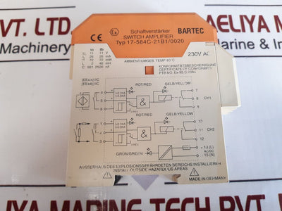 Bartec 17-584C-21B1/0020 Switch Amplifier 230V Ac