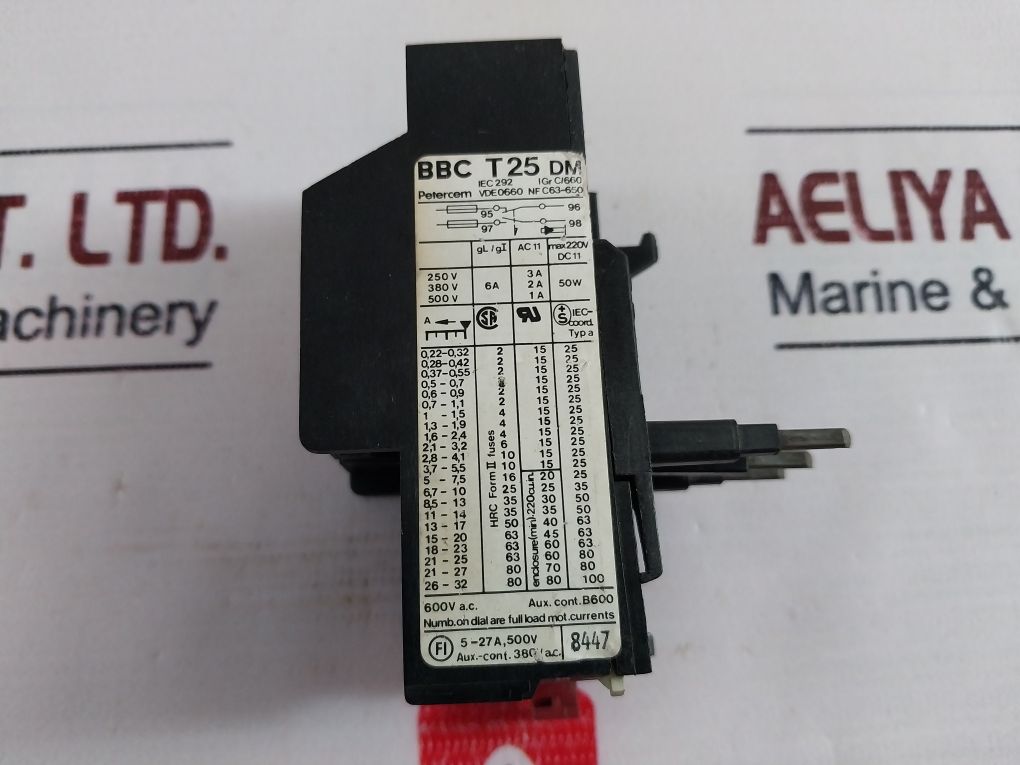 Bbc/Petercem T25 Dm Thermal Overload Relay 5-27A