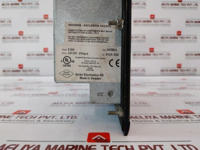 Beijer Electronics E300 Operator Interface Control Panel 04380A 24Vdc 450Ma