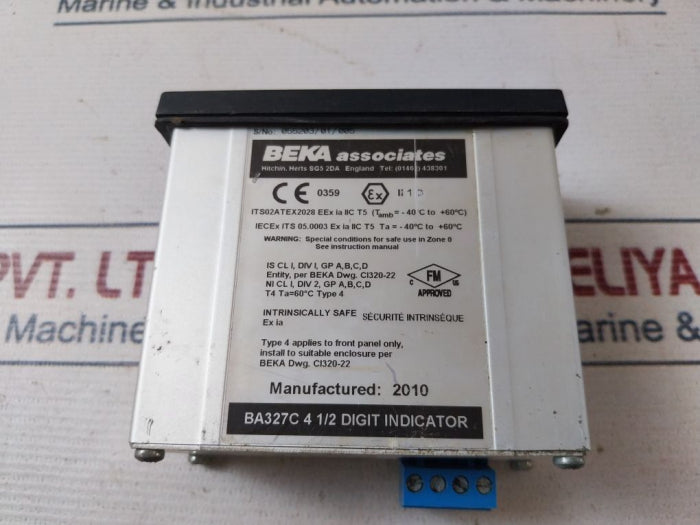 Beka Ba327C 4 1/2 Digit Indicator Its02Atex2028 4/20Ma