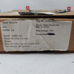 Bitzer 304051-03 Valve Complete Plate Kit 304012-22