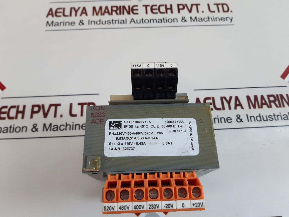 Block Stu 100/2X115 Transformer Vde 0570 100/225Va