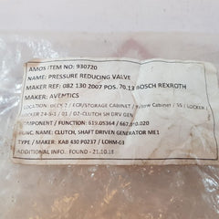 Bosch 0 821 302 007 Pressure Reducing Valve, Kab 430 P0237