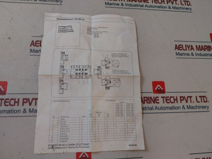 Bosch 1 827 009 122 Repair Kit For 5/3 Way Magnet Valve