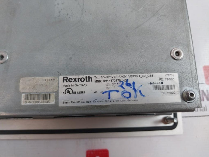 Bosch Rexroth Mv-icvep-pa001 Operator Panel Vep30.4 24V 1.5A, R911171925 Ag1