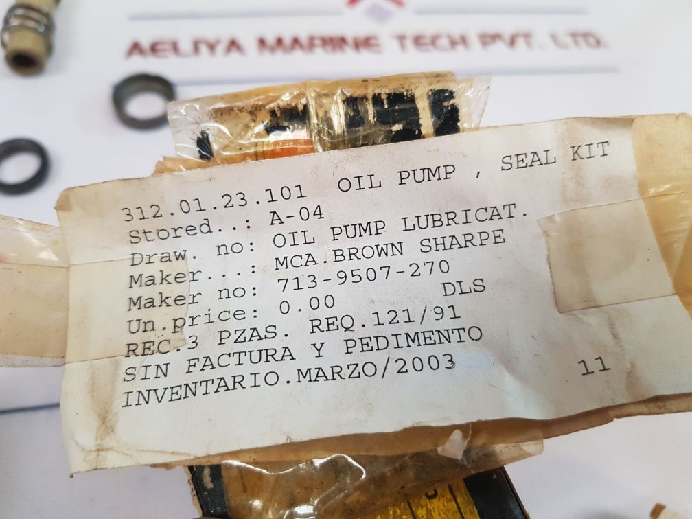 Brown & Sharpe 713-9507-270 Oil Pump Seal Kit