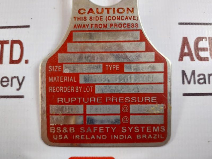 Bs&B Ecv Rupture Disk 3 Inche 5.000 Psi