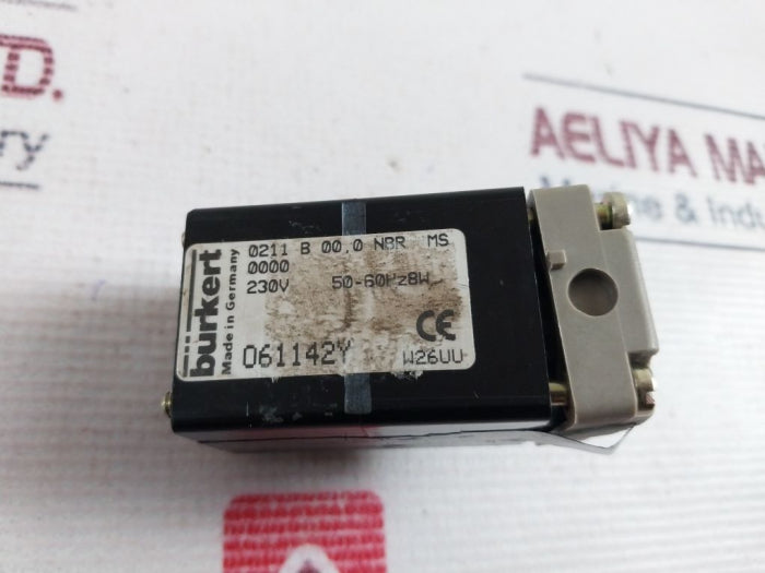 Burkert 0211 B 00, 0 Nbr Ms Solenoid Valve 230v 50-60hz 8w