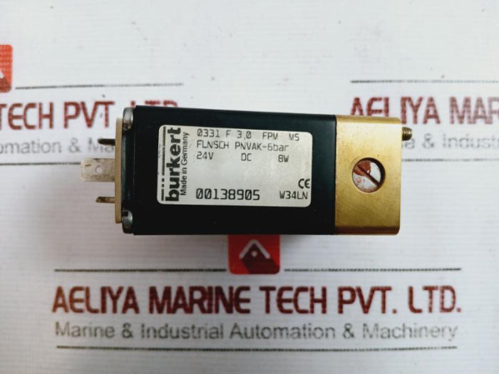 Burkert 0331 F 3,0 Fpm Ms Solenoid Valve 24V Dc 8W