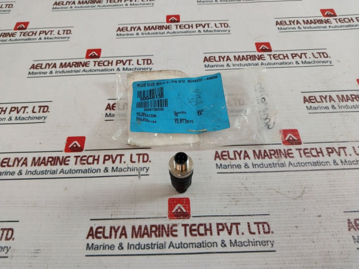 Burkert 448856 Plug Elec Male Connector 4-pin M12