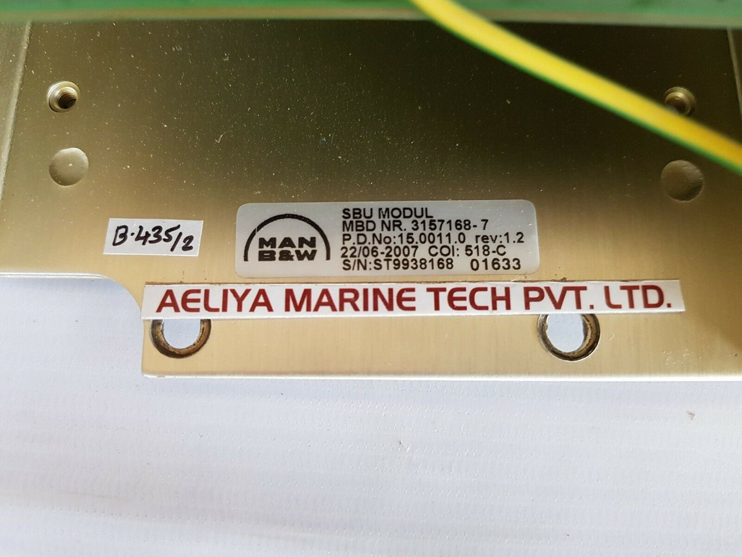 Man B&W 3157168-7 Sbu Module Rev:1.2