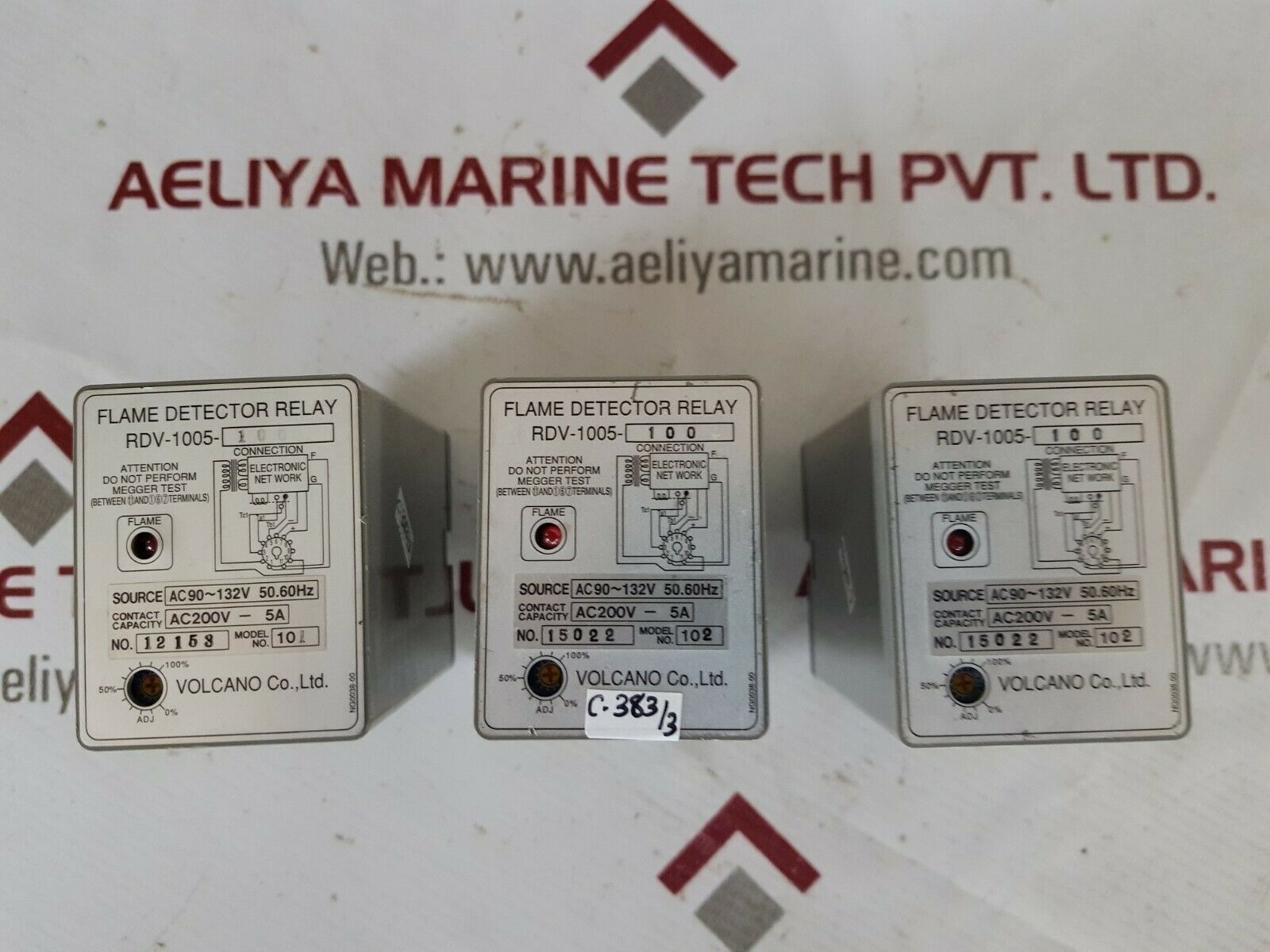 Volcano rdv-1005-100 flame detector relay ac200v-5a