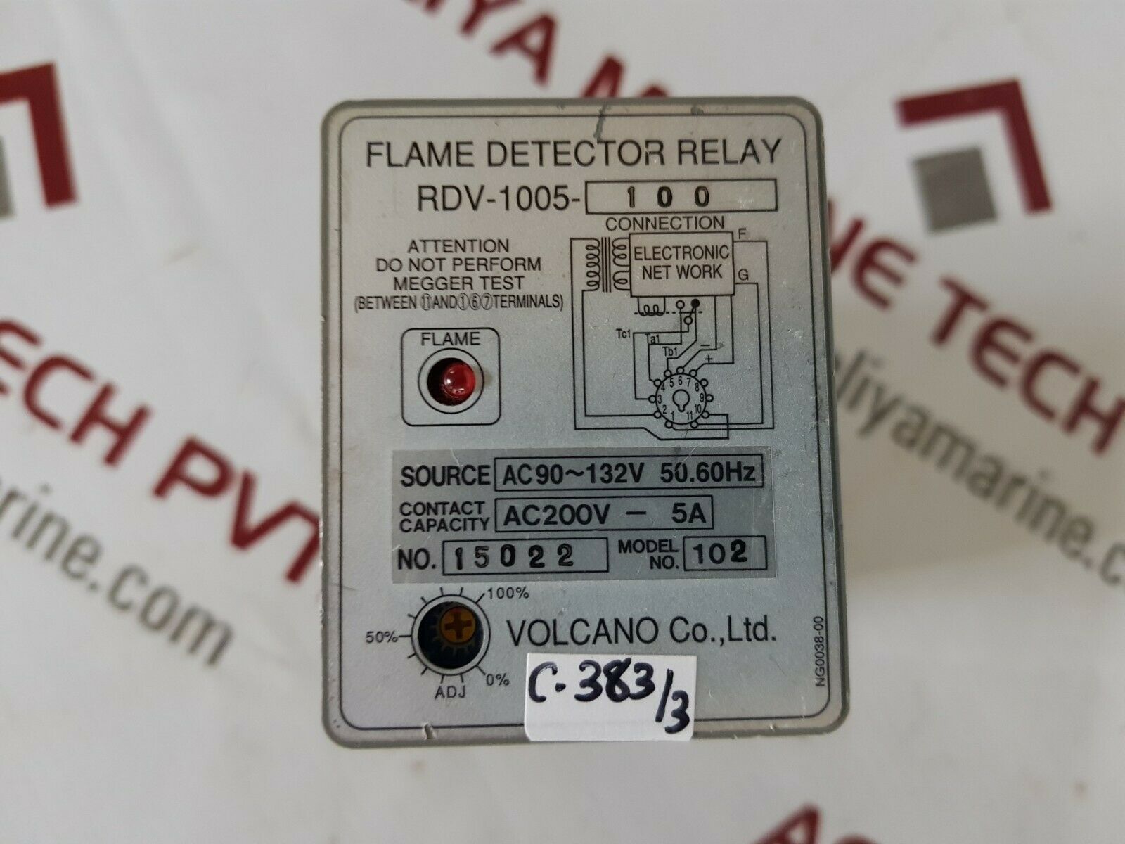 Volcano rdv-1005-100 flame detector relay ac200v-5a