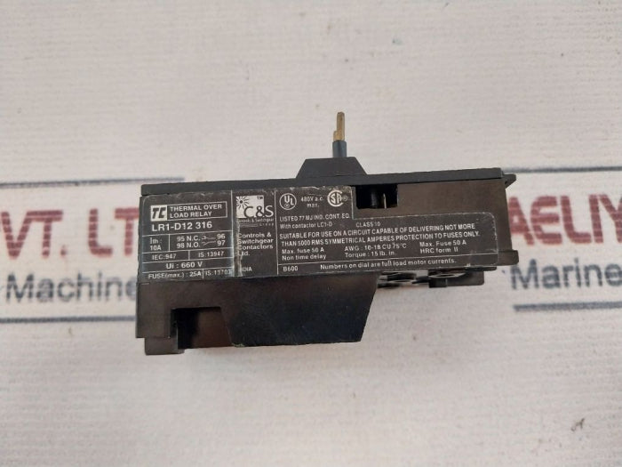 C&s Lr1-d12316 Thermal Overload Relay With Contactor Lc1-d 10-13a 660v