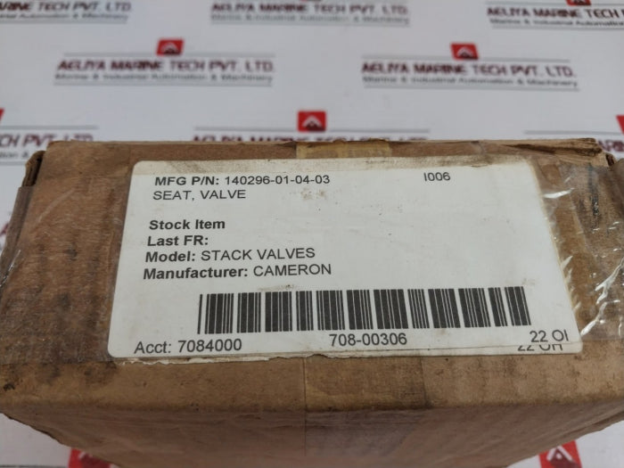 Cameron 140296-01-04-03 Stack Seat Valve, Rev.01