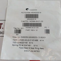 Lot of 5X Cameron 140398-04-01-03 Face Seal & Seal Ring Assembly