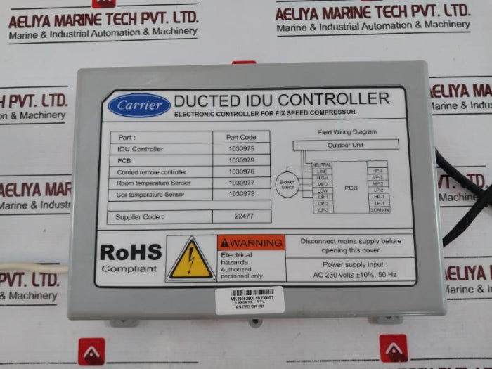 Carrier 1030976 Ducted Idu Electronic Controller Ac230 Volt