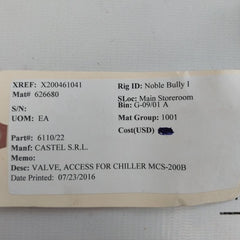 Castel 6110/22 Receiver Valve