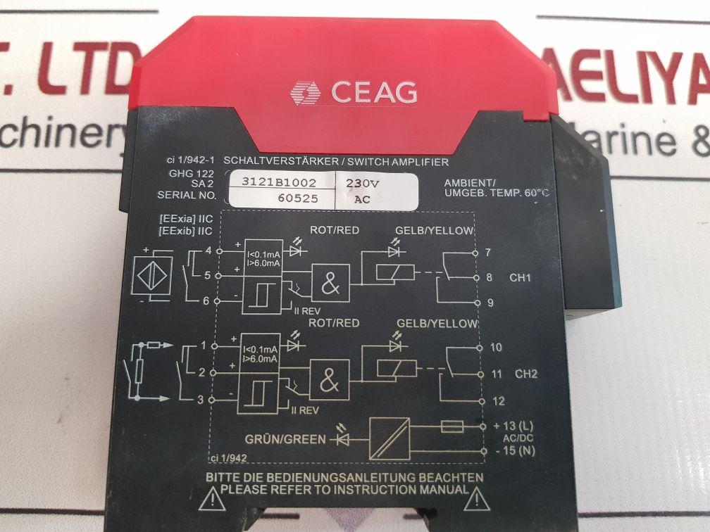 CEAG GHG 122 3121B1002 Switch Amplifier 1/942 230V AC