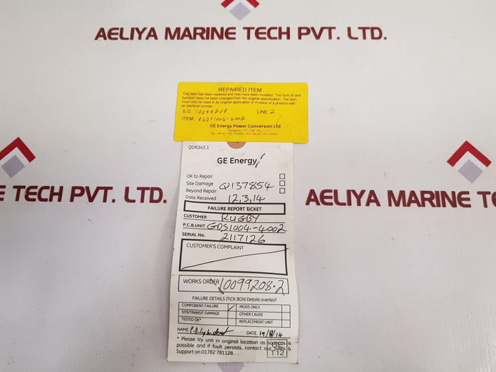 Cegelec Gds1004-4002 Sigma Customer I/O Panel 20X4454A1L