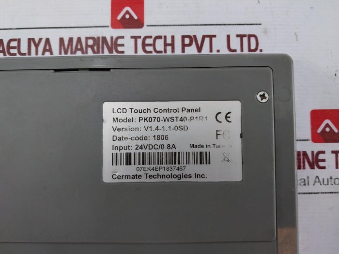 Cermate Pk070-wst40-p1r1 Lcd Touch Control Panel Input:24vdc/0.8a 07ek4ep1837467