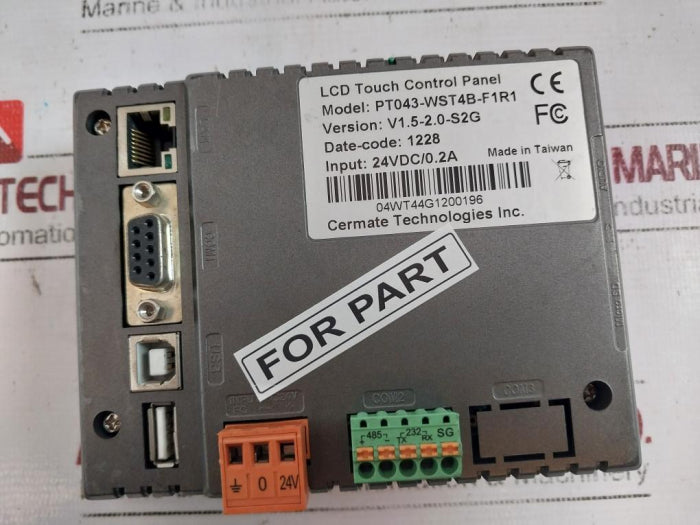 Cermate Technologies Pt043-wst4B-f1R1 Lcd Touch Control Panel