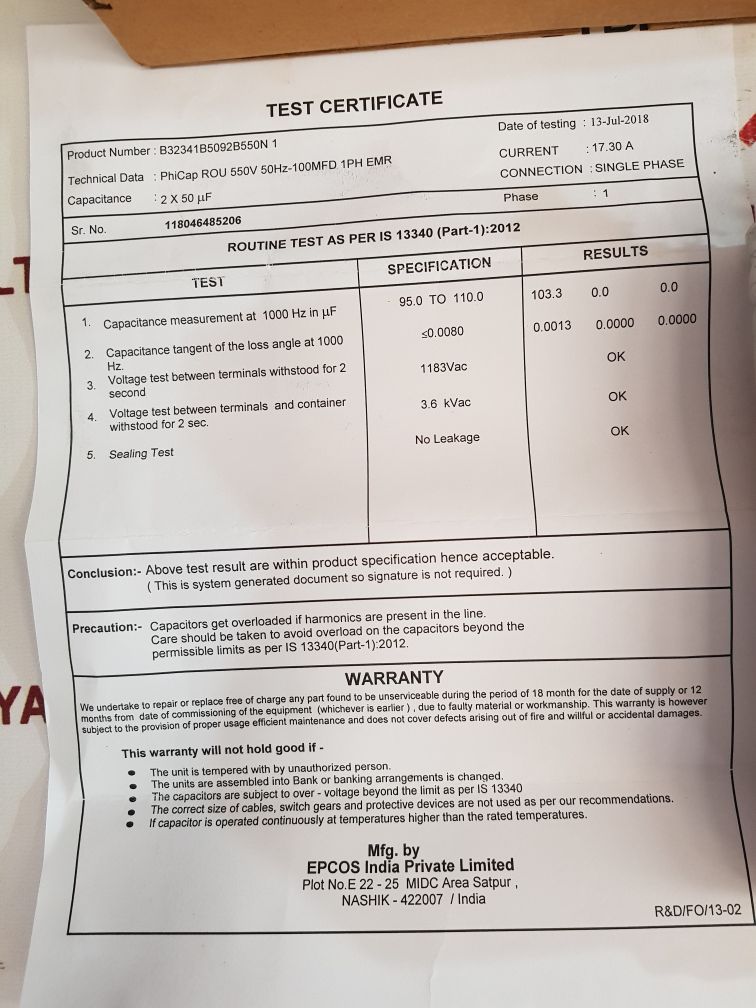 Comar Cme-as 150-300 Capacitor