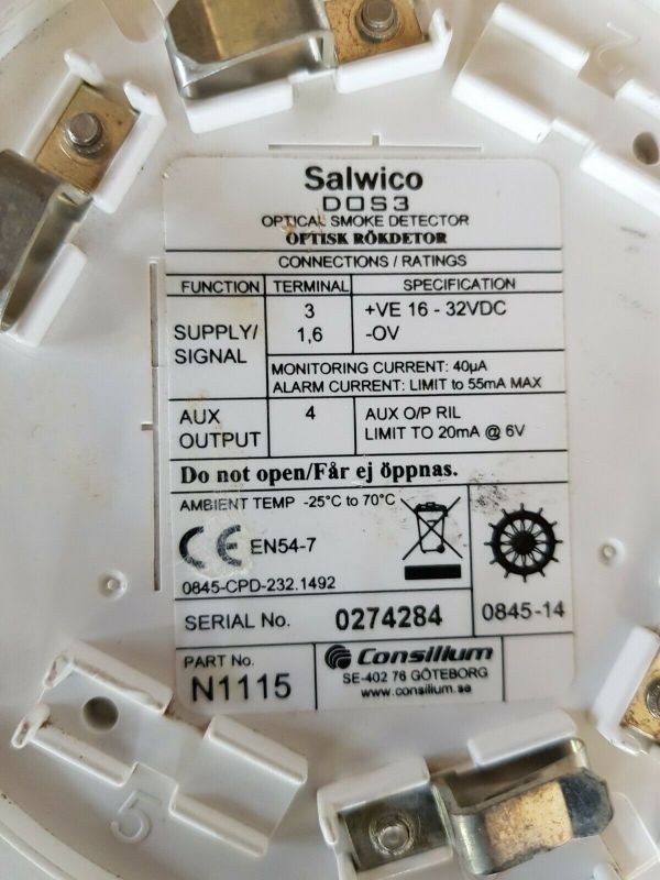 Consilium salwico DOS3 Photoelectric Smoke Detector N1115