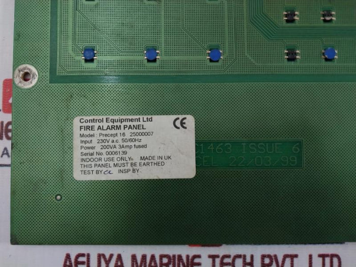 Control Equipment Precept 16 25000007 C1463 Pcb Card 200Va 3Amp