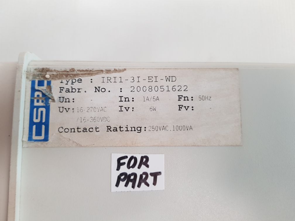 Controls & Switchgear Iri1-3I-ei-wd Relay 6W