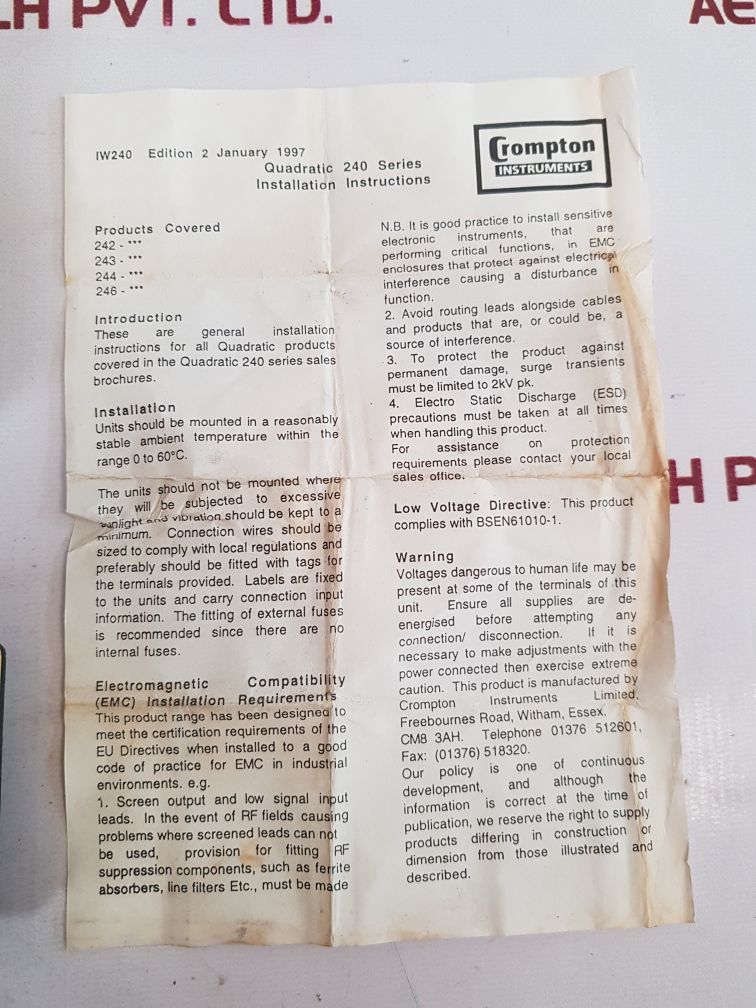 Crompton 243-01Kg watt meter