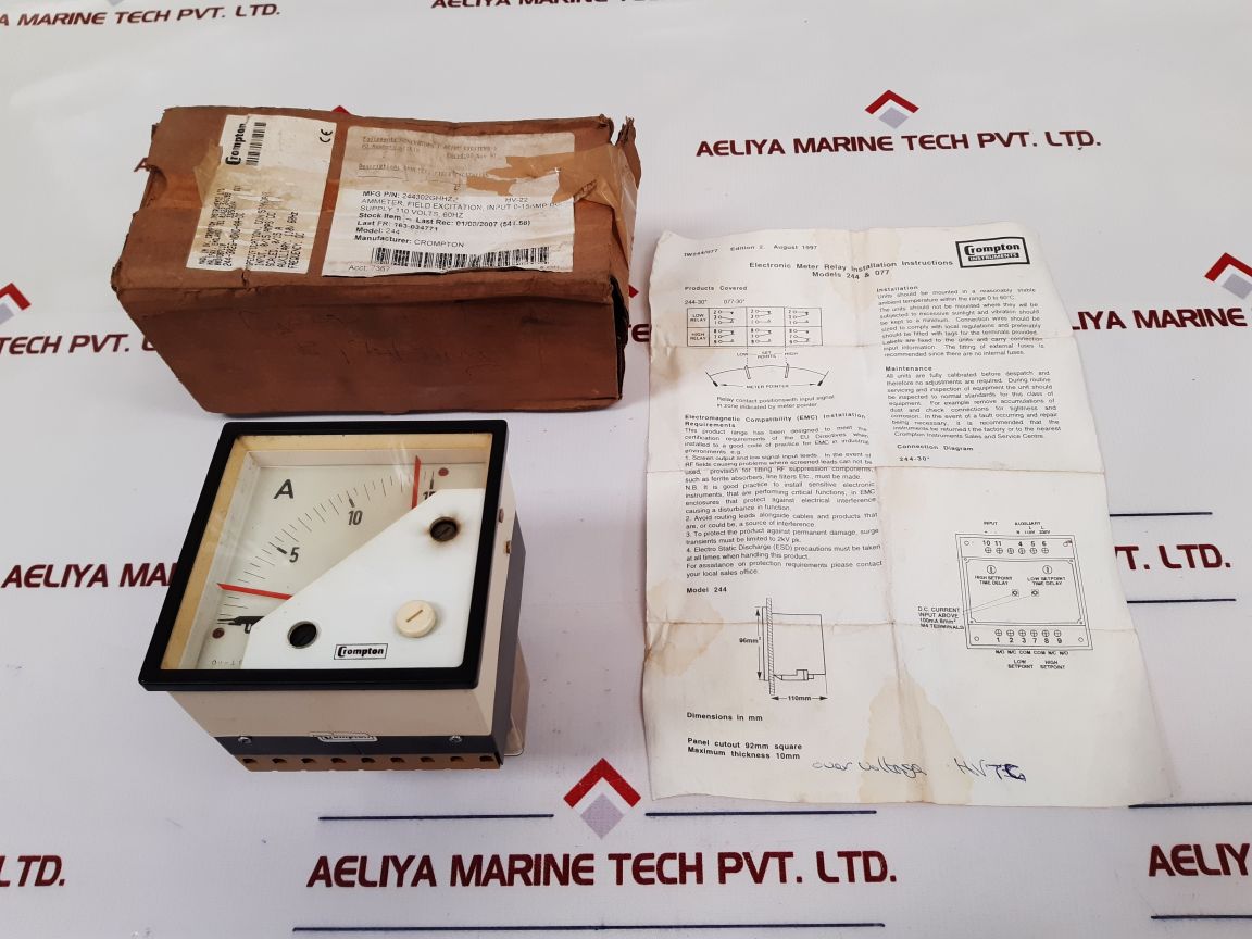 Crompton 244-302G-ndnd-aa-dc Ammeter 0-15 A