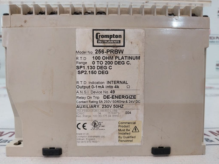 Crompton 256-prbw Protector Trip Relay 5A 250V 50/60Hz &a 24V Dc
