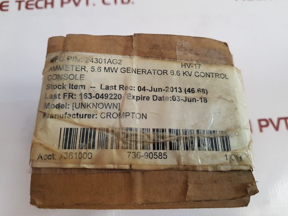 Crompton E243-02A-g-ly-sr-c7 Ammeter