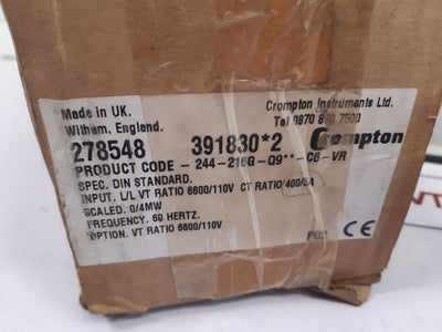 Crompton Instruments 244-216G-q9Xz-c6 Panel Meter