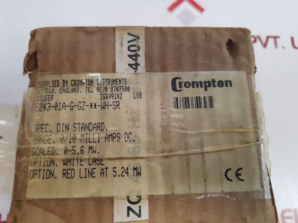 Crompton Instruments E243-01A-g-gz-**-wh-sr Ammeter