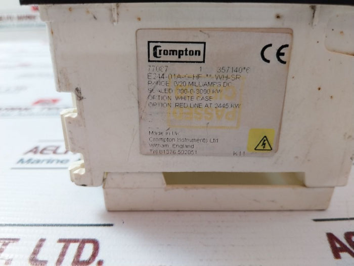 Crompton Instruments E244-01A-g-hf**-wh-sr Kilowatt Analog Panel Meter