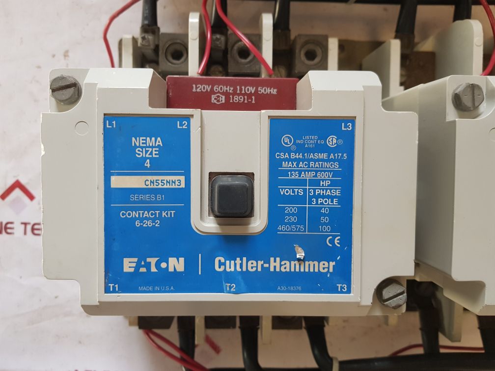 Cutler-hammer cn55nn3a reversing contactor 135 amp