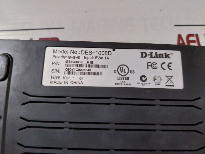 D-link Des-1008D Gigabit Desktop Switch With Switching Adapter Fps005Eua-050100